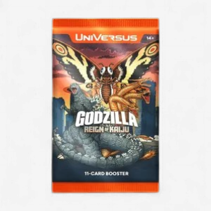 godzilla booster box Monsters Raid Again: Great Battle G Card Game or Secret Rare 10 serialized Chrome Rare Characters featuring characters from the Reign of Kaiju release Godzilla Reign of Kaiju Booster