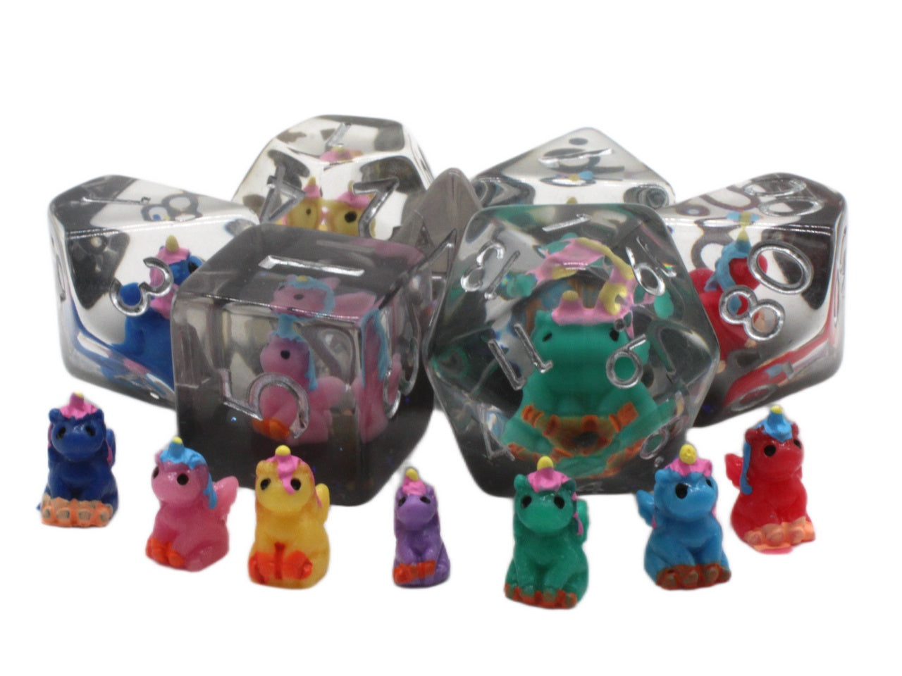 Old School Dice: 7-die Set: Infused - 7 Color Unicorn