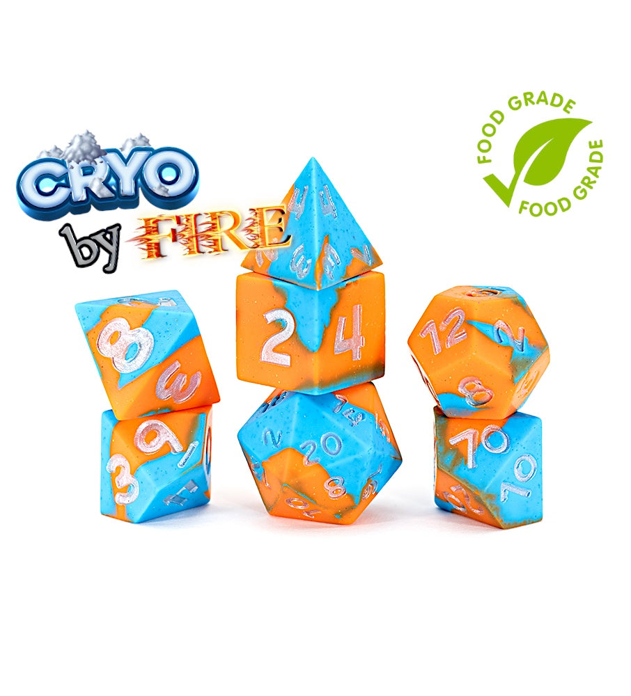 Gate Keeper Games: 7-Die Set - Anti-Stress Dice - Cryo by Fire