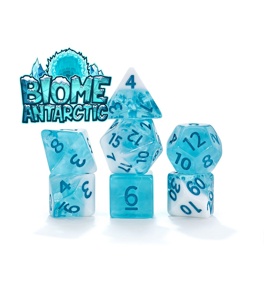 Gate Keeper Games: 7-Die Set - Flowstone Dice - Biome Antarctica