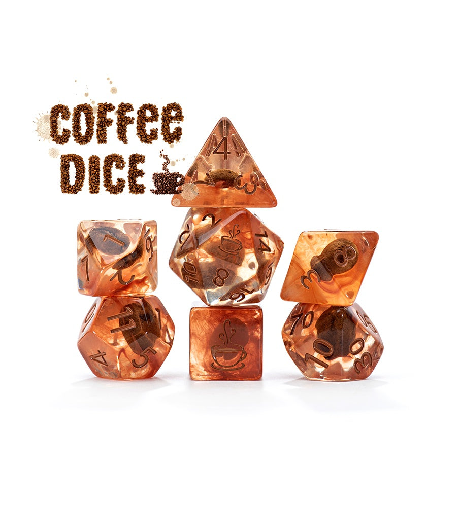 Gate Keeper Games: 7-Die Set - Inclusion Dice - Coffee Dice