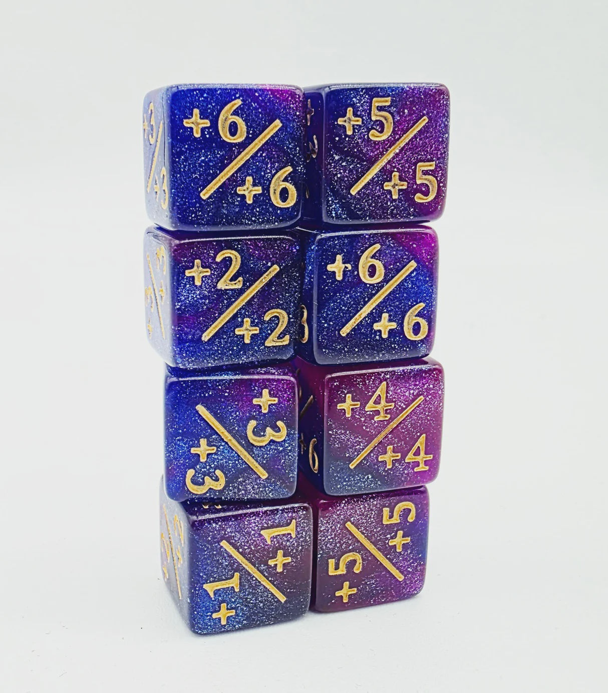 Counters for Magic - Dark Blue & Purple Glitter (8)