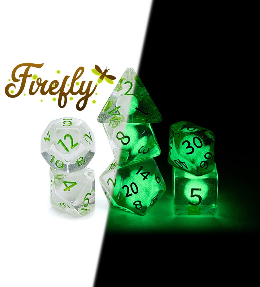 Gate Keeper Games: 7-Die Set - Radiant Dice - Firefly
