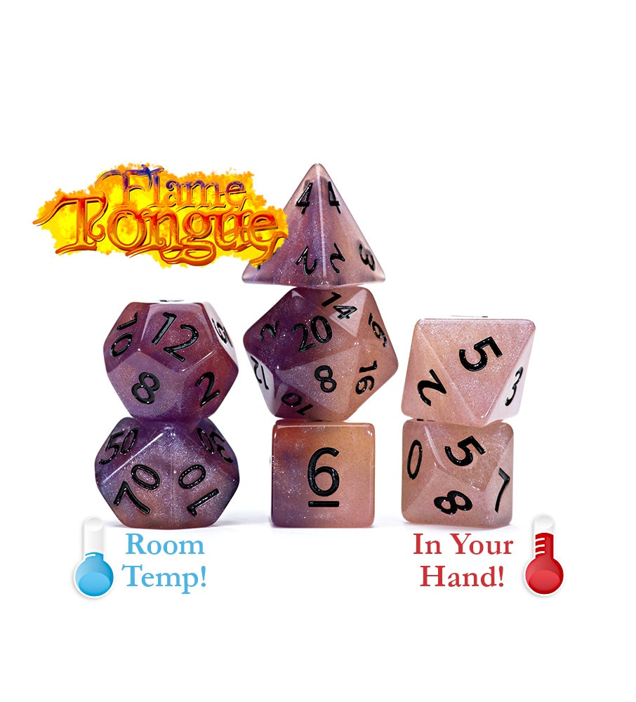 Gate Keeper Games: 7-Die Set - Chromomancy Dice - Flame Tongue