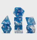 Gate Keeper Games: 7-Die Set - Halfsies Dice - Glitter Blue