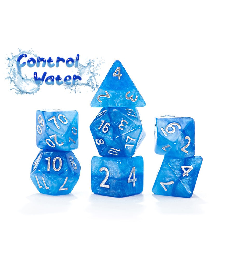 Gate Keeper Games: 7-Die Set - Halfsies Dice - Control Water