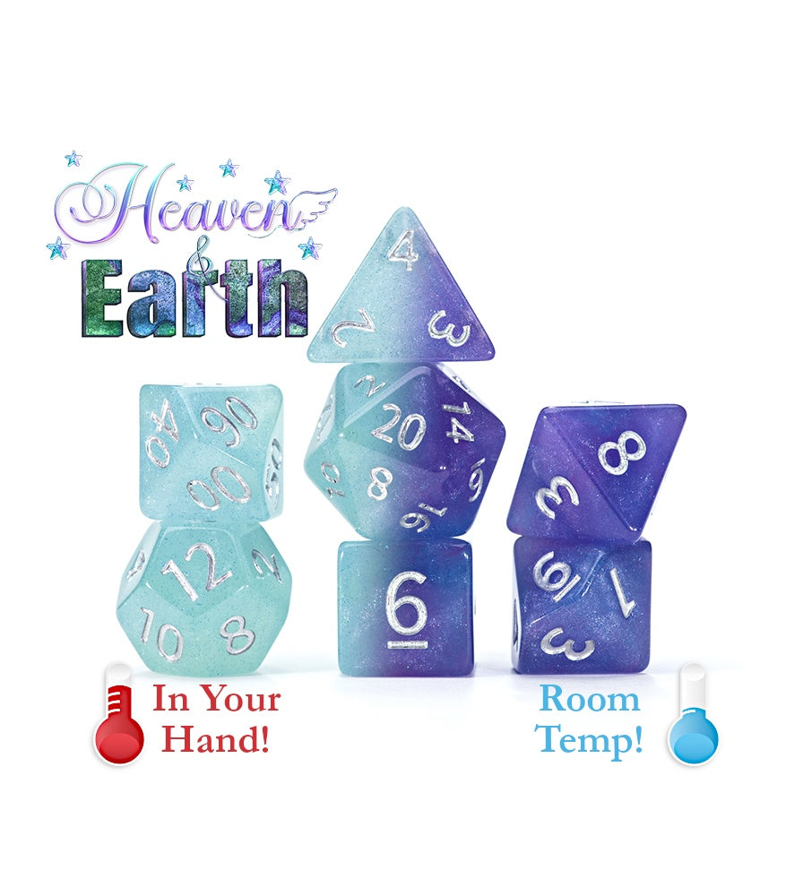 Gate Keeper Games: 7-Die Set - Chromomancy Dice - Heaven & Earth