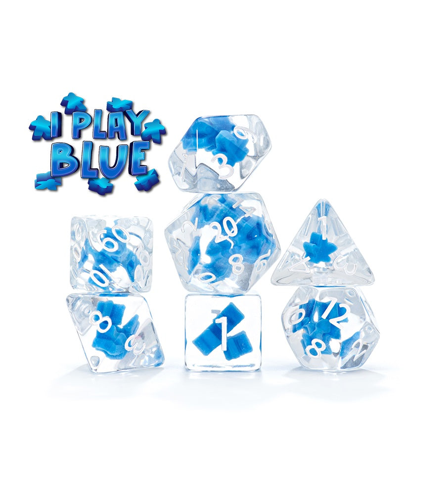 Gate Keeper Games: 7-Die Set - Inclusion Dice - I Play Blue