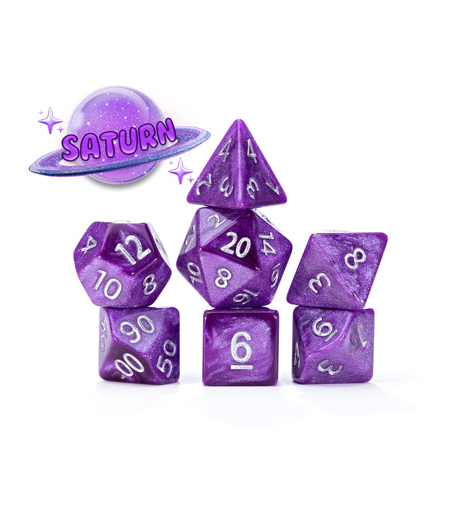 Gate Keeper Games: 7-Die Set - Mercurial Dice - Saturn