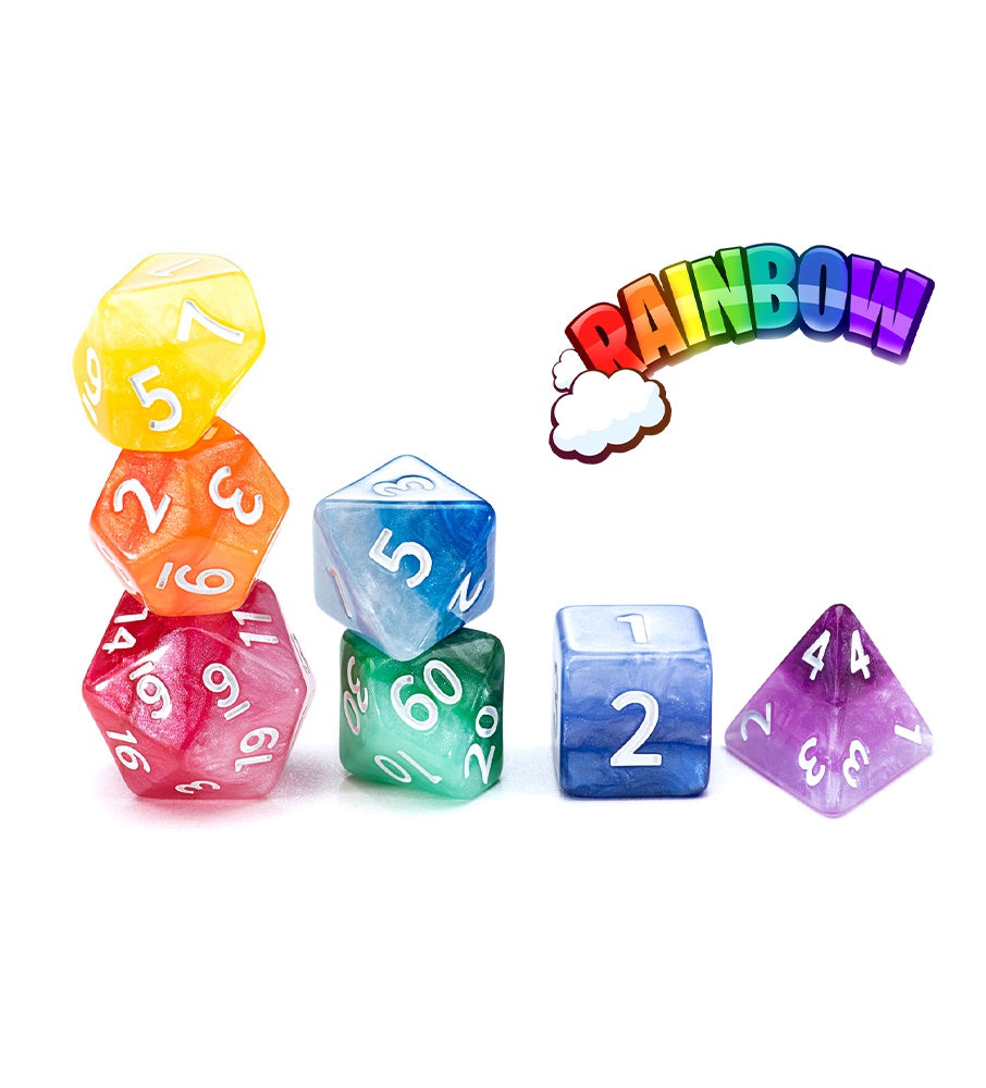 Gate Keeper Games: 7-Die Set - Sui Generis Dice - Rainbow