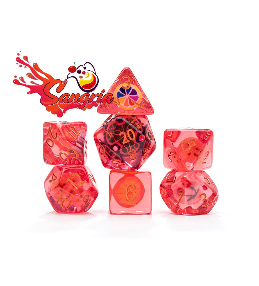 Gate Keeper Games: 7-Die Set - Inclusion Dice - Sangria