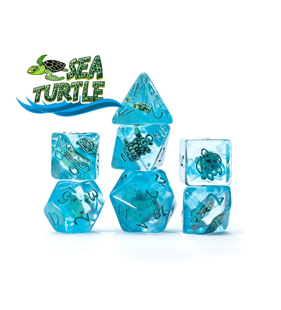 Gate Keeper Games: 7-Die Set - Inclusion Dice - Sea Turtle
