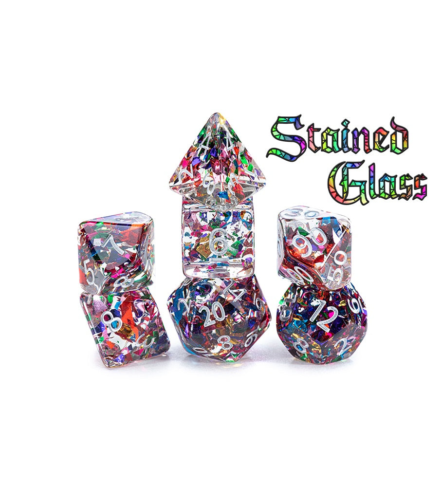 Gate Keeper Games: 7-Die Set - Inclusion Dice - Stained Glass