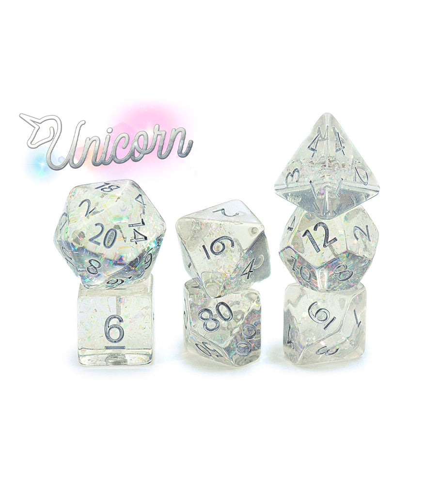 Gate Keeper Games: 7-Die Set - Holographic Dice - Unicorn