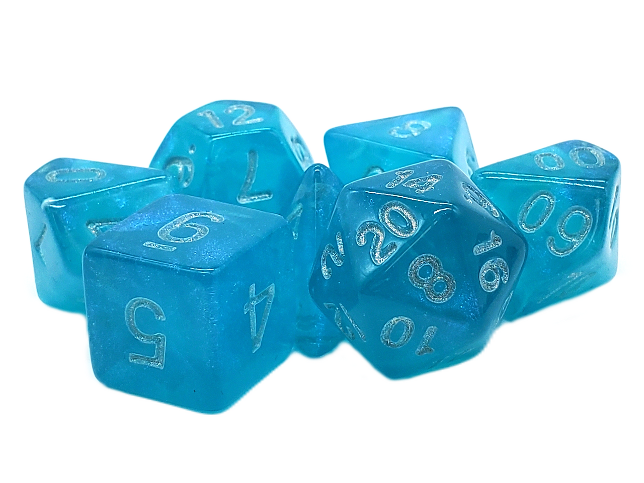 Old School Dice: 7-die Set: Galaxy - Arctic Shimmer