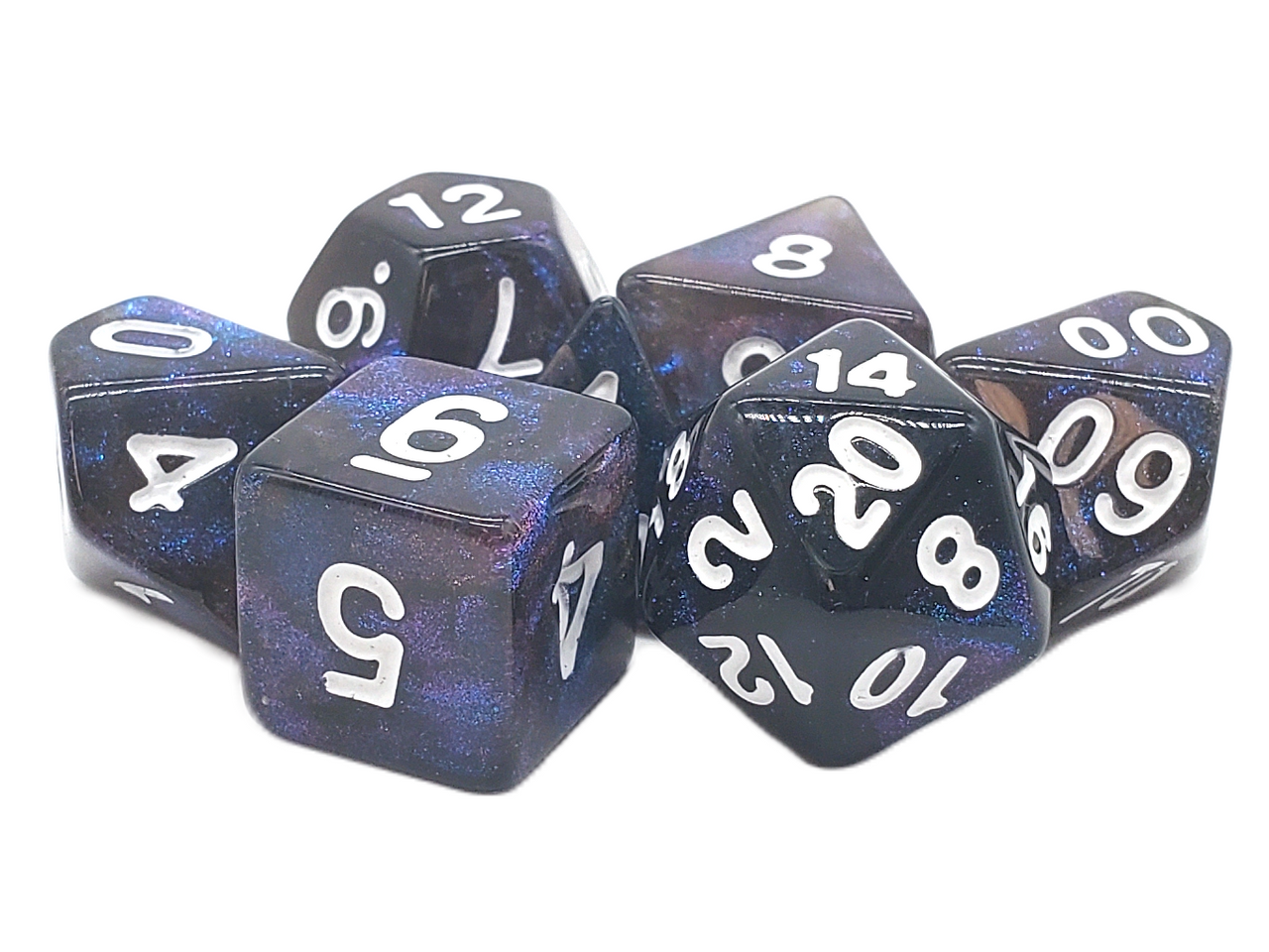 Old School Dice: 7-die Set: Galaxy - Black Hole