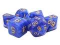 Old School Dice: 7-die Set: Galaxy - Blue & White