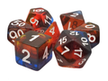 Old School Dice: 7-die Set: Gradients - Translucent Burnt Horizon
