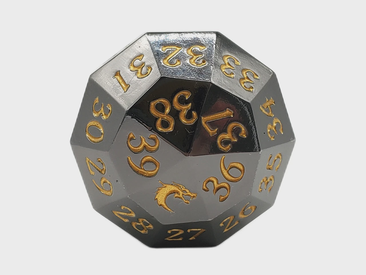 Old School Dice: Metal D40 Spindown - Electric Black