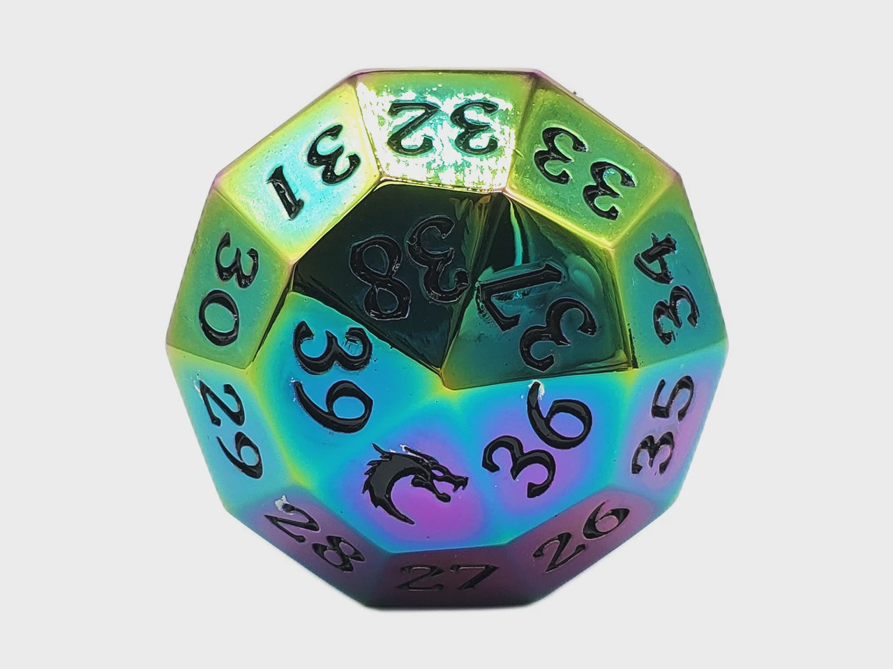 Old School Dice: Metal D40 Spindown - Rainbow