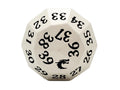 Old School Dice: Metal D40 Spindown - White w/Black
