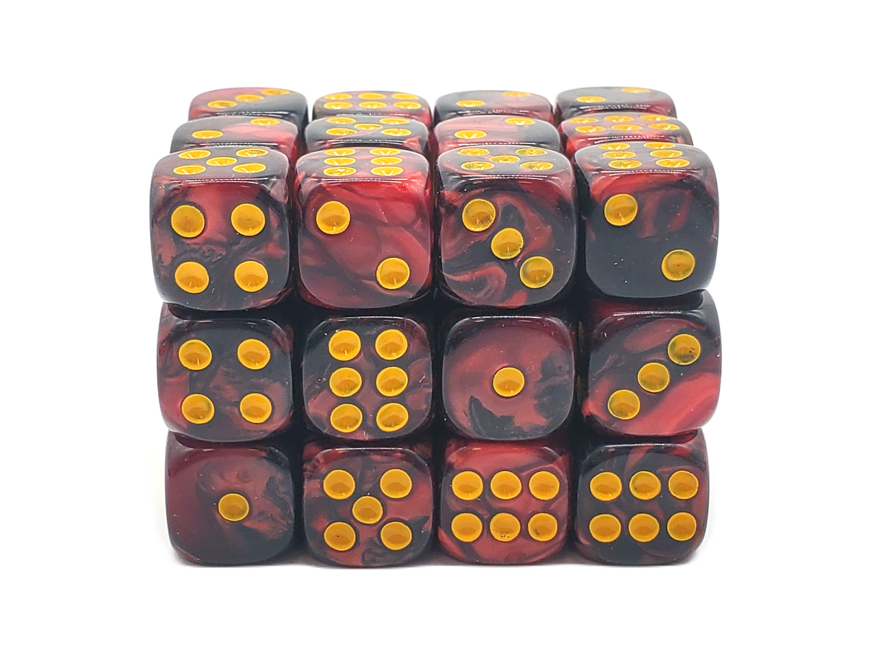 Old School Dice: 36d6: Vorpal - Blood Red & Black