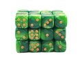 Old School Dice: 36d6: Vorpal - Green Splash w/Gold