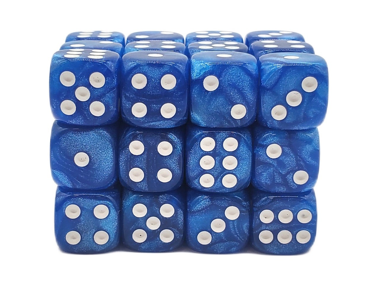 Old School Dice: 36d6: Pearl Drop - Shimmer Blue