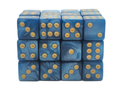 Old School Dice: 36d6: Pearl Drop - Ocean w/Gold