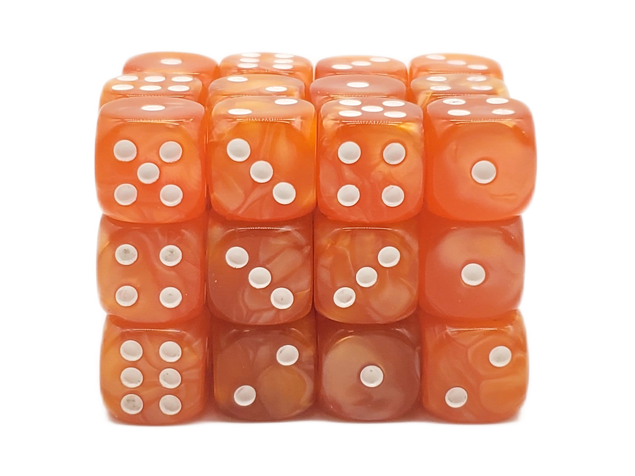 Old School Dice: 36d6: Pearl Drop - Orange