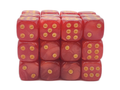 Old School Dice: 36d6: Pearl Drop - Red w/Gold