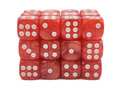 Old School Dice: 36d6: Pearl Drop - Red w/White