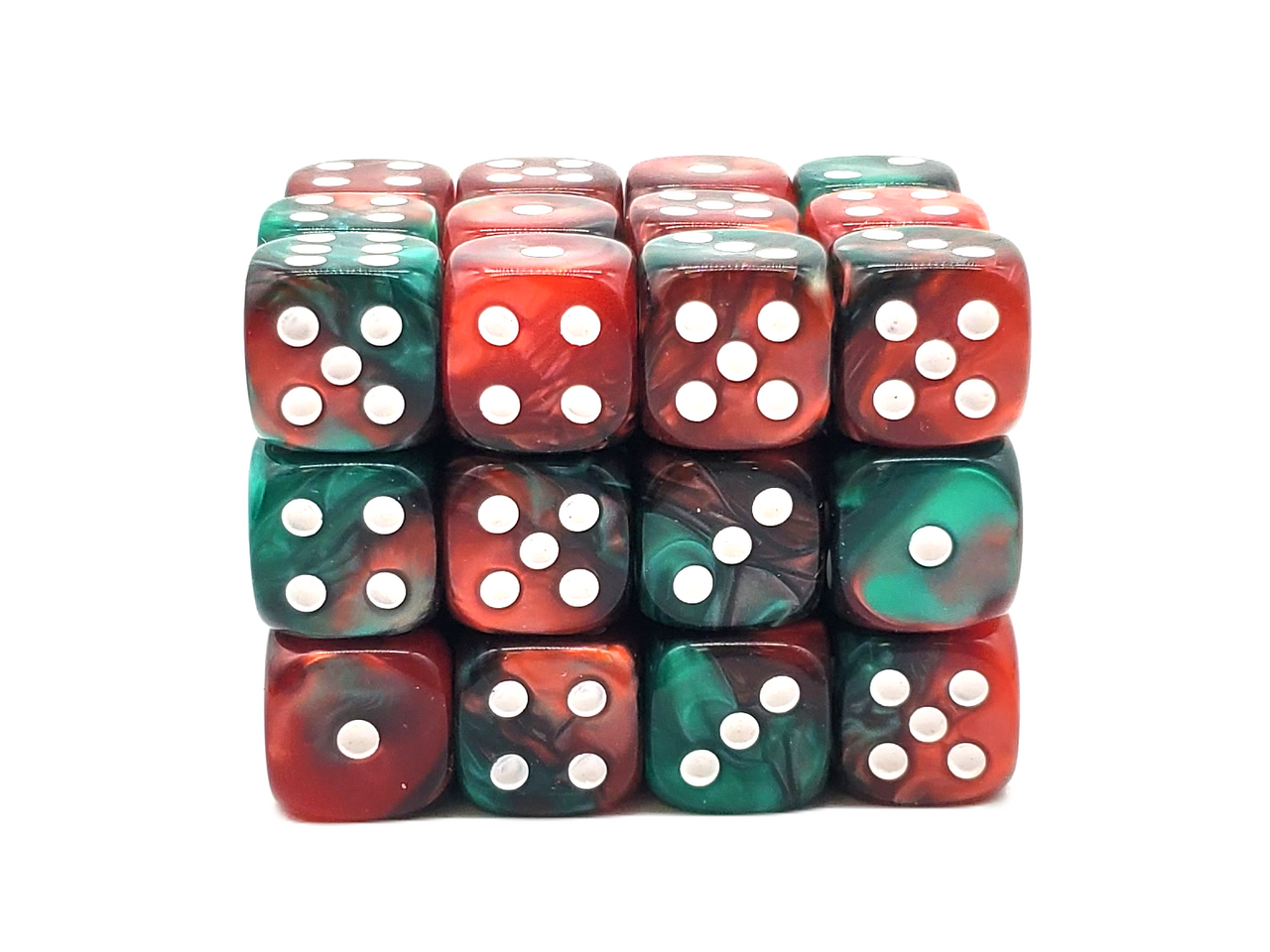 Old School Dice: 36d6: Vorpal - Red & Green