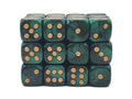 Old School Dice: 36d6: Vorpal - Green & Black w/Gold