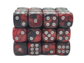 Old School Dice: 36d6: Vorpal - Blood Red & Black w/Silver
