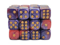 Old School Dice: 36d6: Vorpal - Red & Purple w/Gold