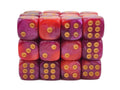 Old School Dice: 36d6: Vorpal - Rose Red & Purple w/Gold