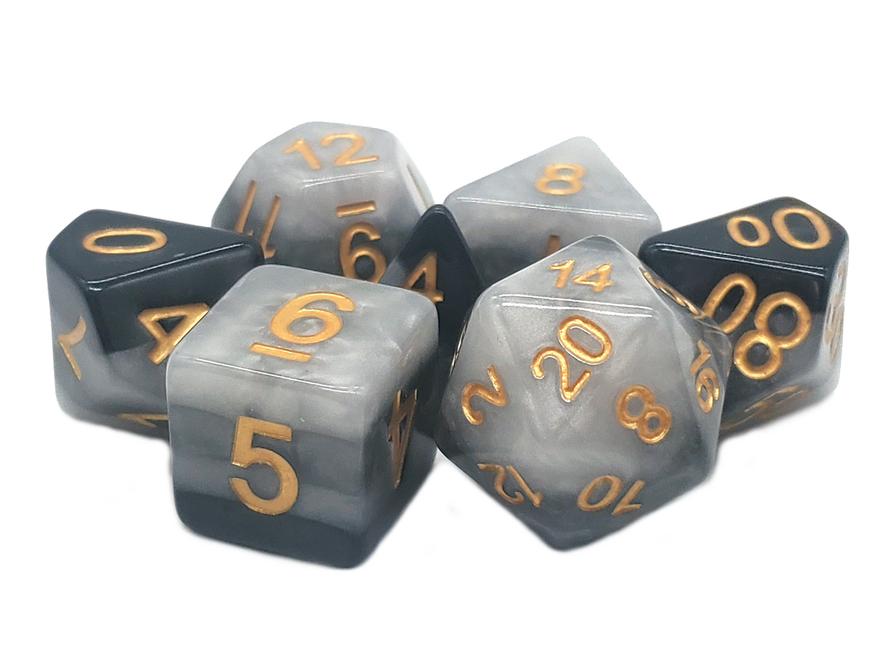 Old School Dice: 7-die Set: Gradients - Dusk Till Dawn