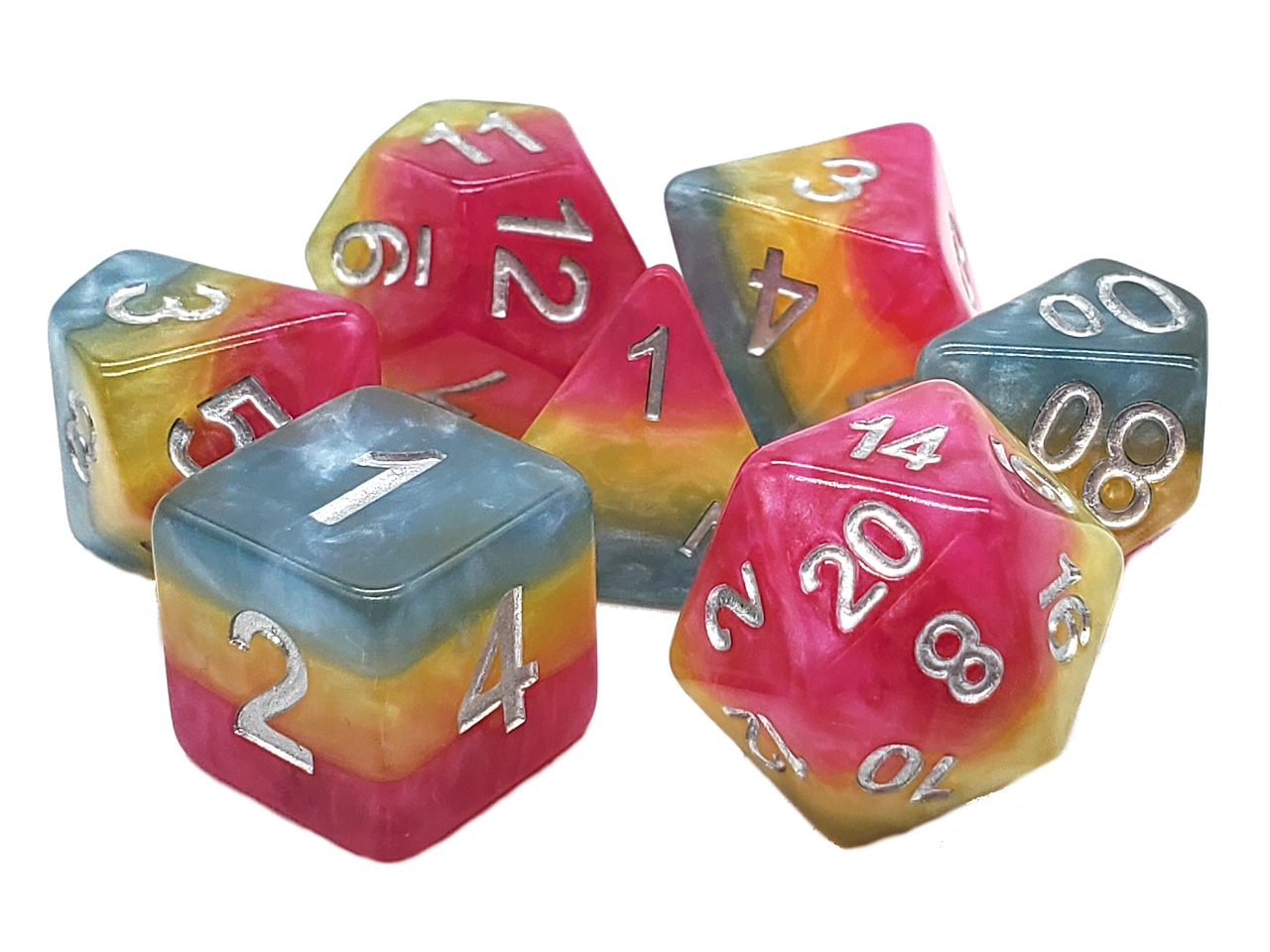 Old School Dice: 7-die Set: Gradients - Fantasy Land