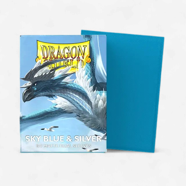 Dragon Shield: Standard Sleeves: Dual Matte - Sky Blue & Silver