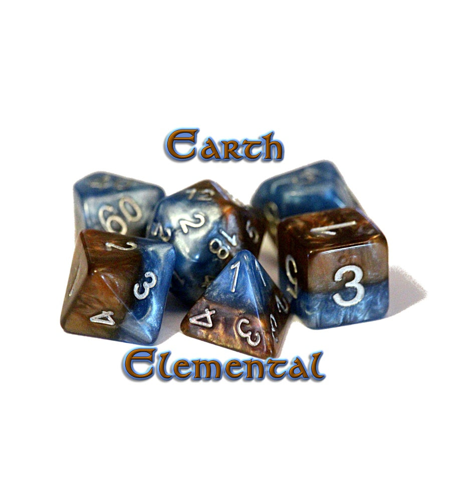 Gate Keeper Games: 7-Die Set - Halfsies Dice - Earth Elemental