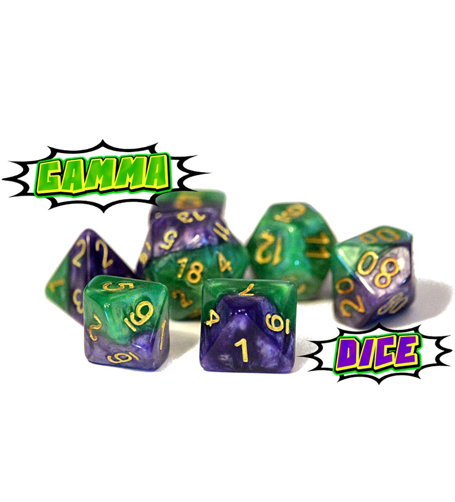 Gate Keeper Games: 11-Die Set - Halfsies Dice - Gamma Dice