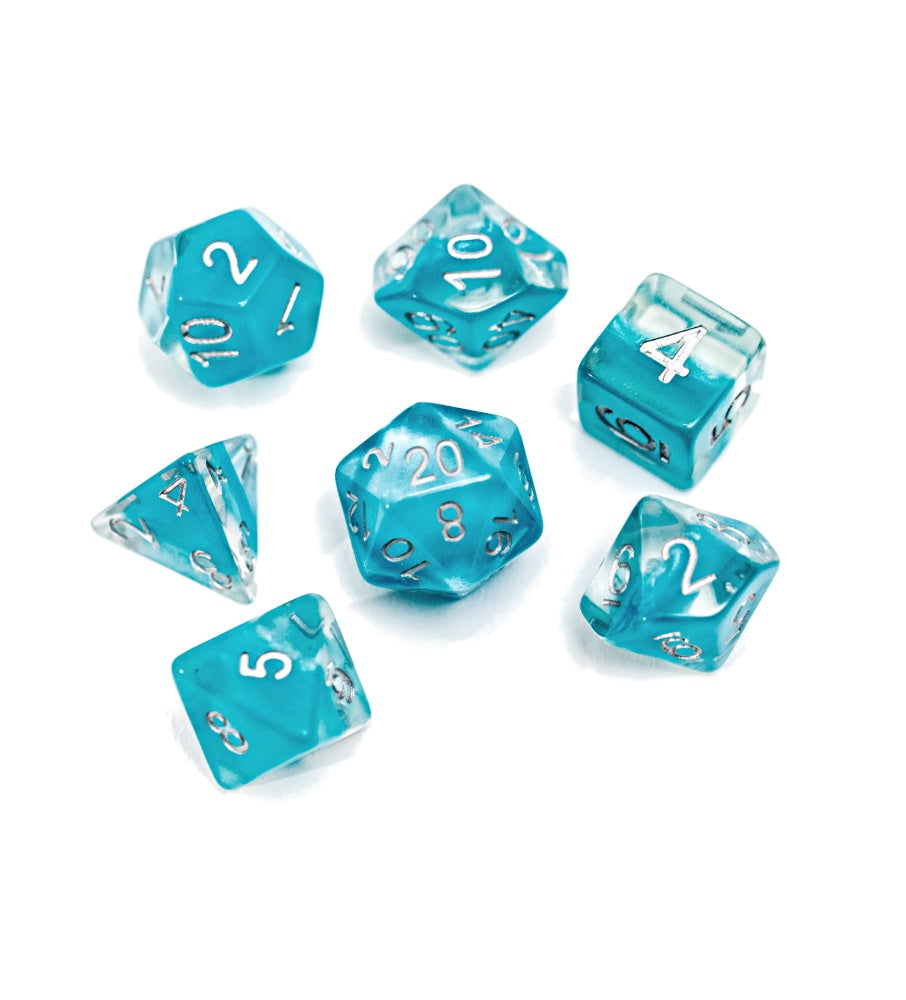 Gate Keeper Games: 7-Die Set - Neutron Dice - Glacier
