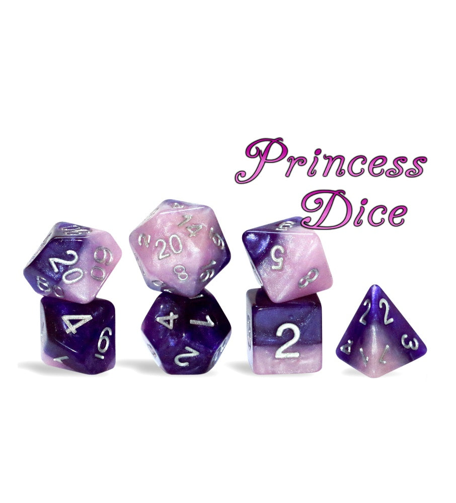 Gate Keeper Games: 7-Die Set - Halfsies Dice - Princess Dice