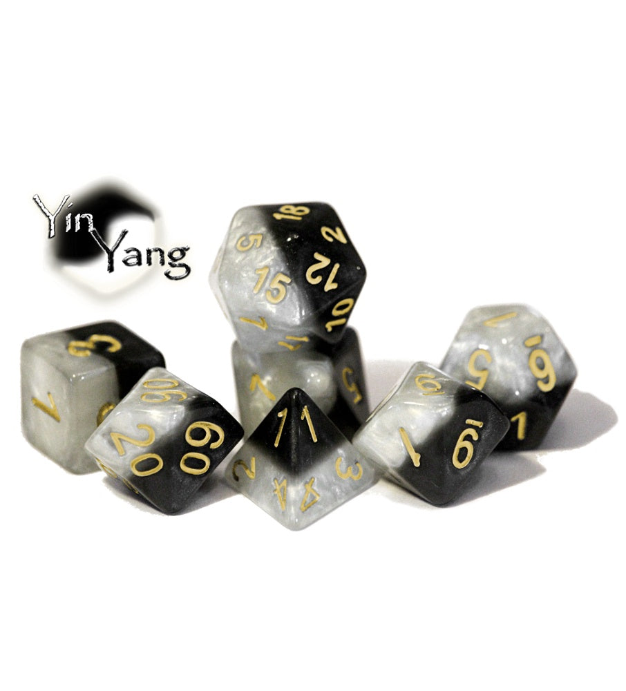 Gate Keeper Games: 7-Die Set - Halfsies Dice - Yin Yang