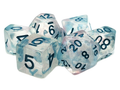 Old School Dice: 7-die Set: Luminous - Blue Winter