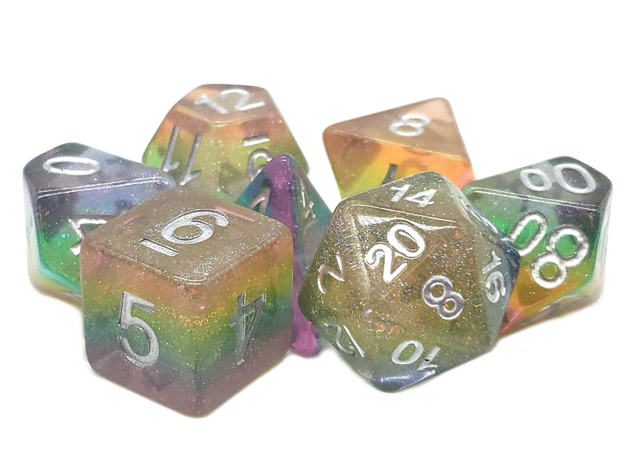 Old School Dice: 7-die Set: Luminous - Fairy Dust