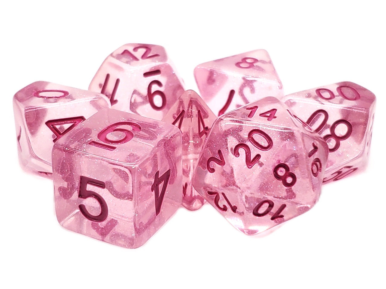 Old School Dice: 7-die Set: Luminous - Pink Planet