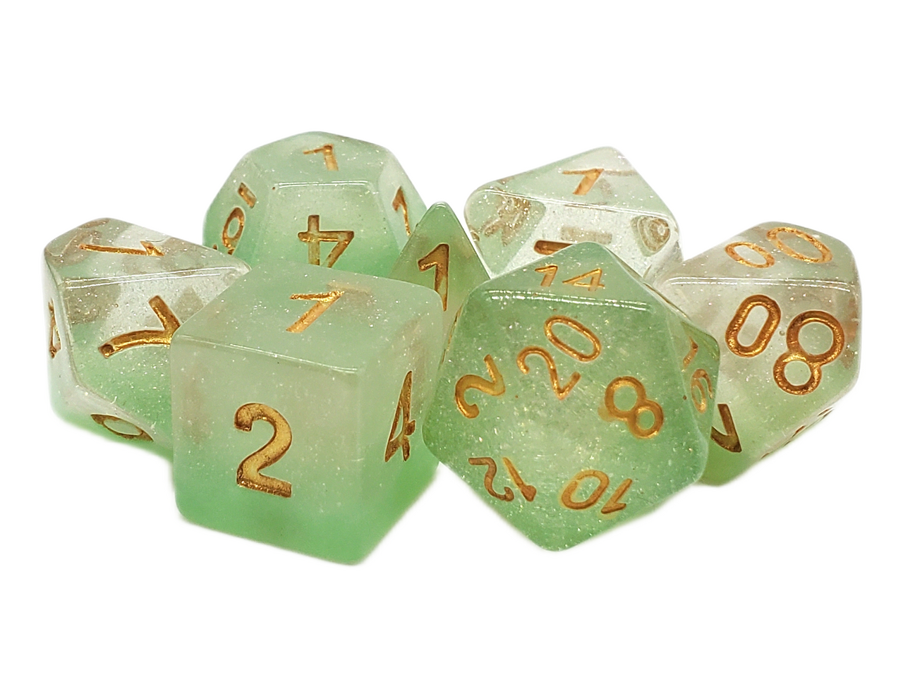 Old School Dice: 7-die Set: Luminous - Morning Mist