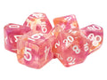 Old School Dice: 7-die Set: Odyssey - Orange & Pink